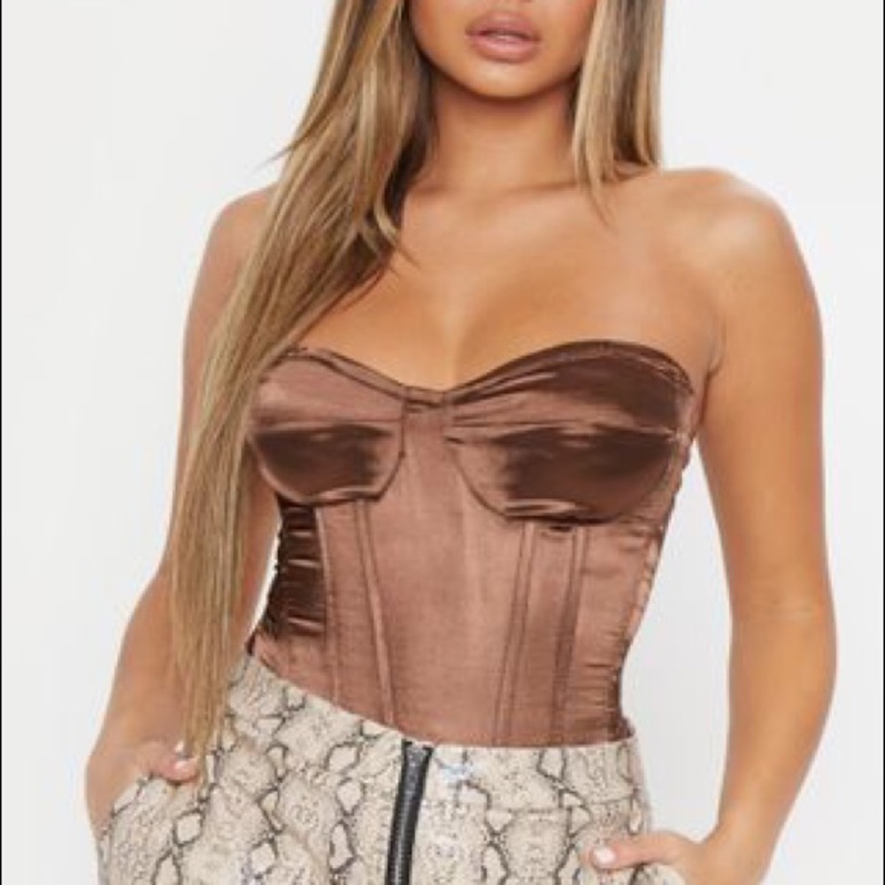 PLT Chocolate Satin Corset